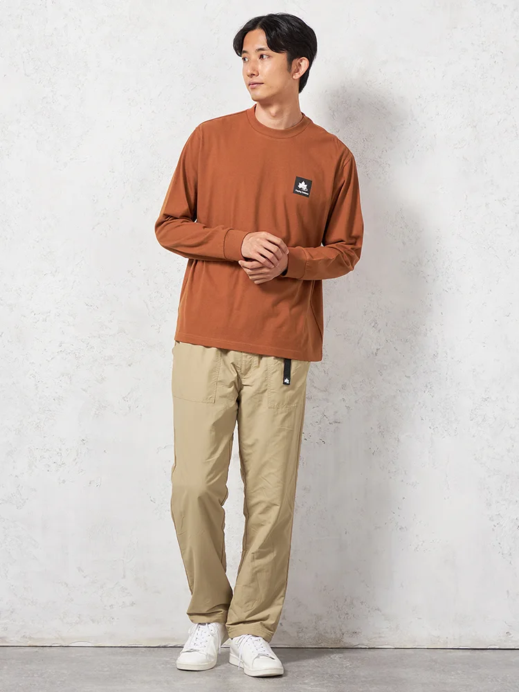 ベージュ 【LOGOS-ロゴス-】 裏地フリースパンツ クライミングベルト