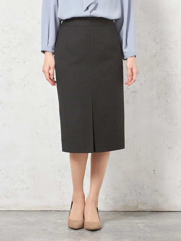 働ラク肩ラクスーツ】スカート 膝丈タイト ウォッシャブル ストレッチ