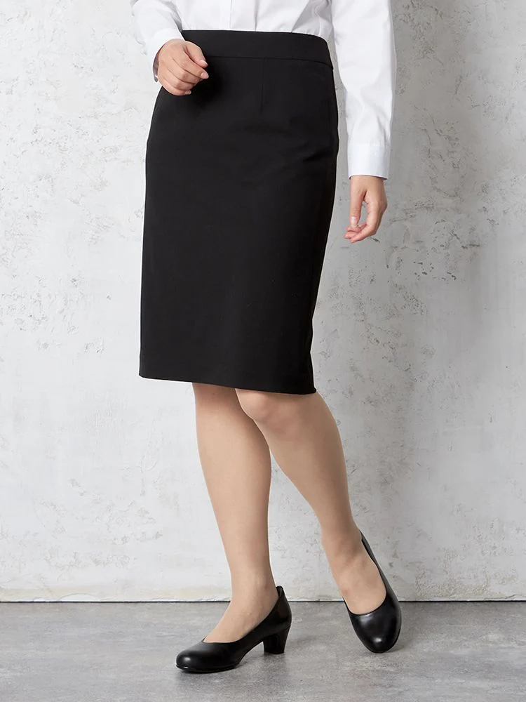ウォッシャブル】スカート タイト ストレッチ 黒無地 S＆M Knights