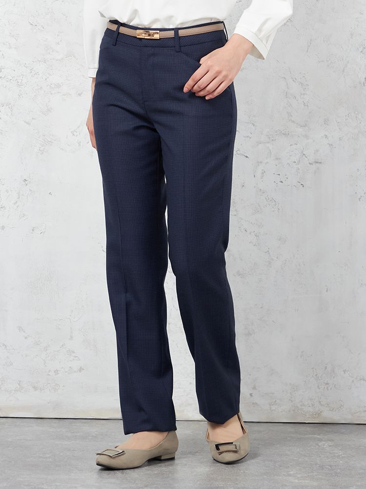 ウール100％】ストレートパンツ【REDA】ネイビー 無地 STOVEL＆MASON