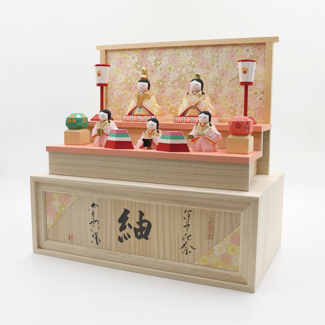 雛人形 伊予一刀彫り 紬 三段 五人飾り【南雲作】 – 晴れと暮らす