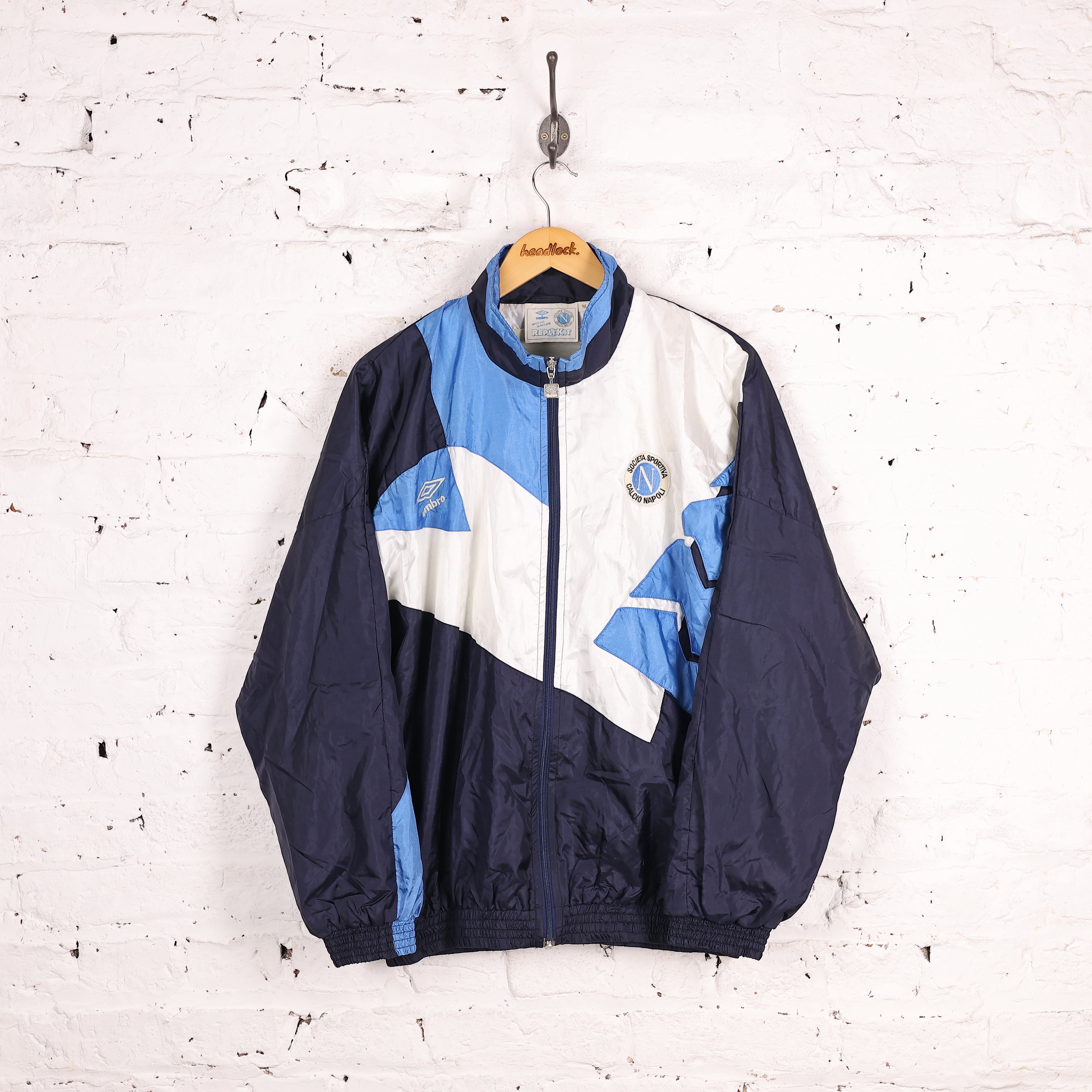 Napoli 1991 Football Umbro Shell Tracksuit Top Jacket - Blue - M