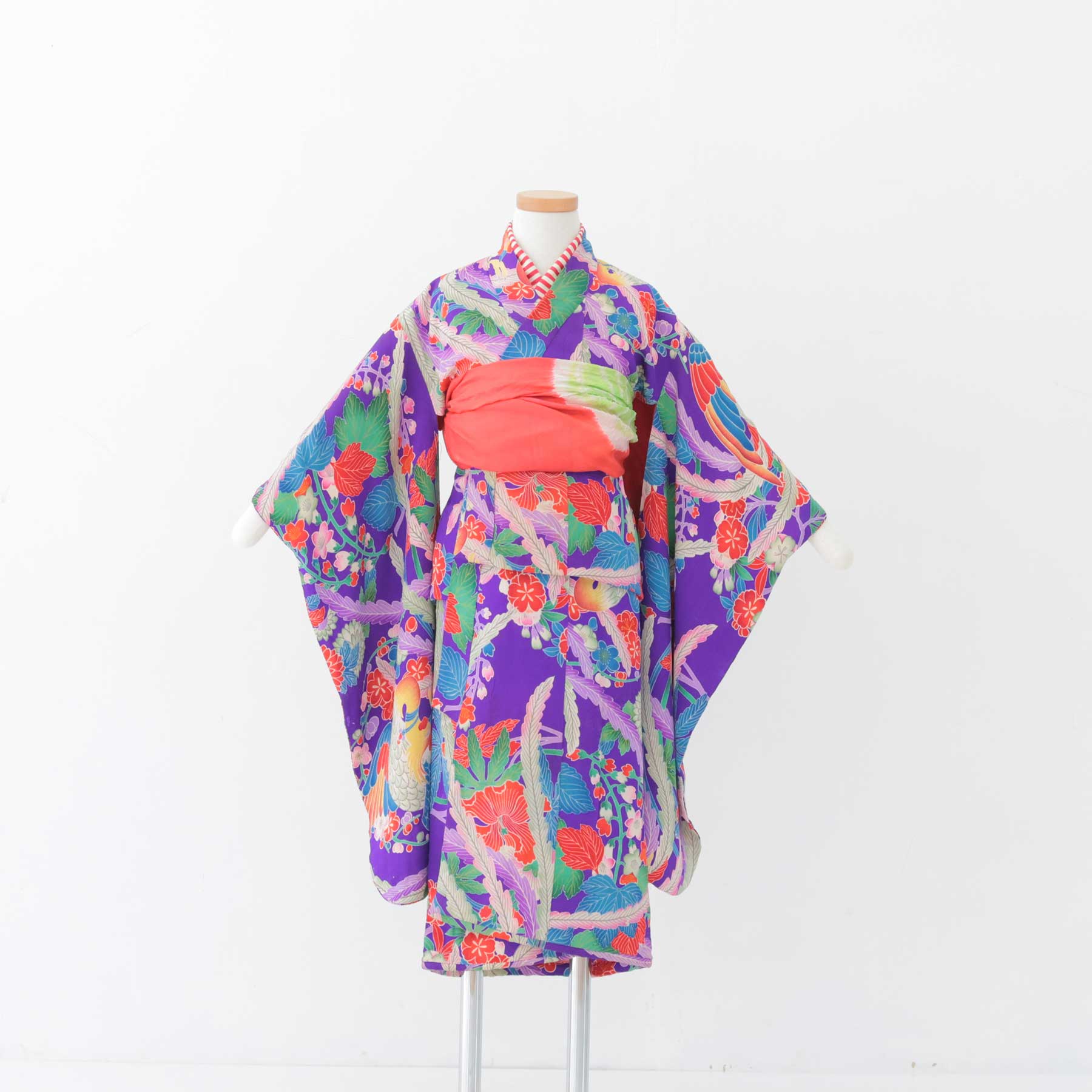 七五三 | 3歳 | アンティーク着物（紫・総柄） | 子供のおしゃれな