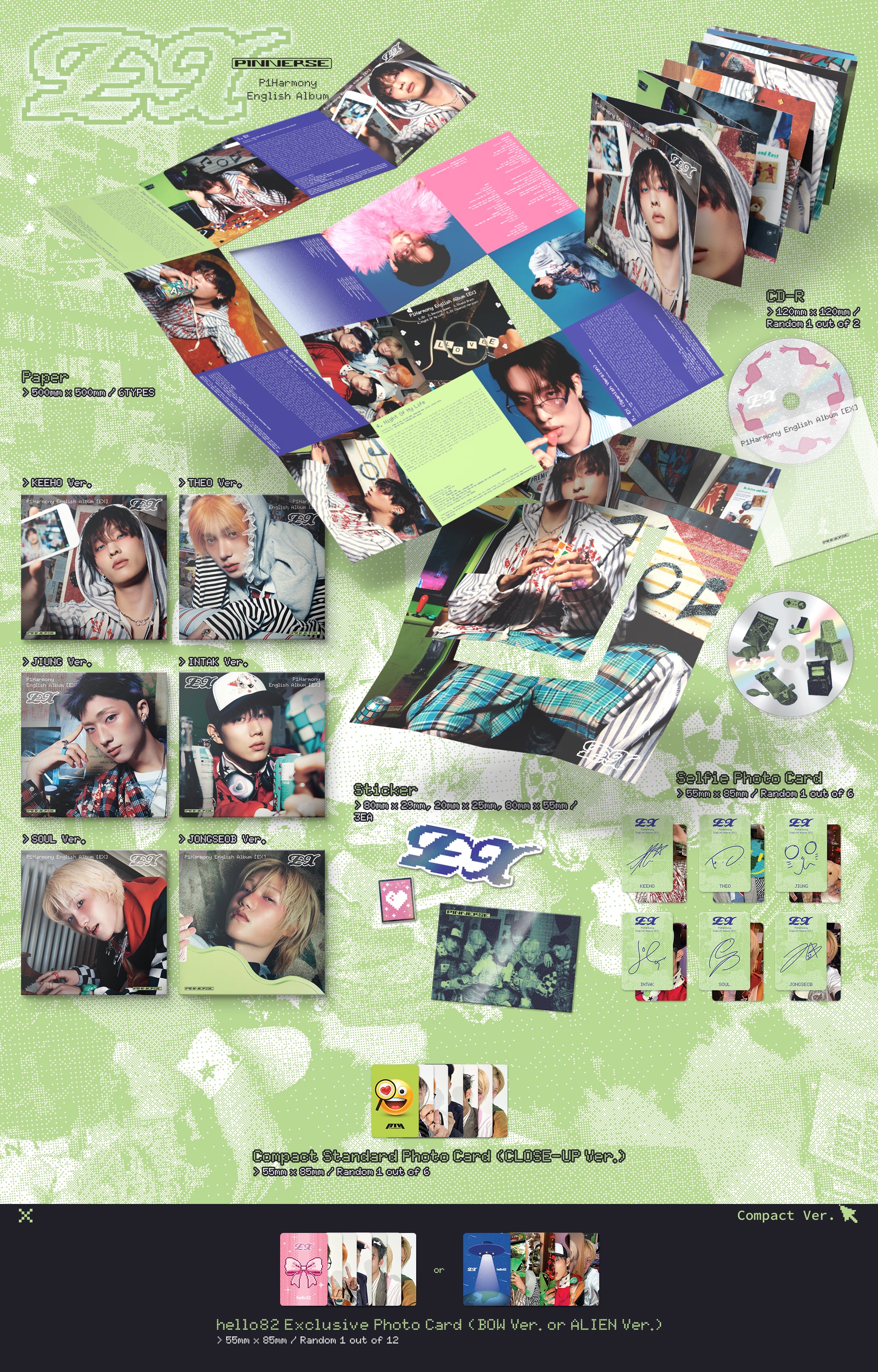 P1Harmony - EX (Compact) (Random) - hello82 Exclusive – hello82.shop