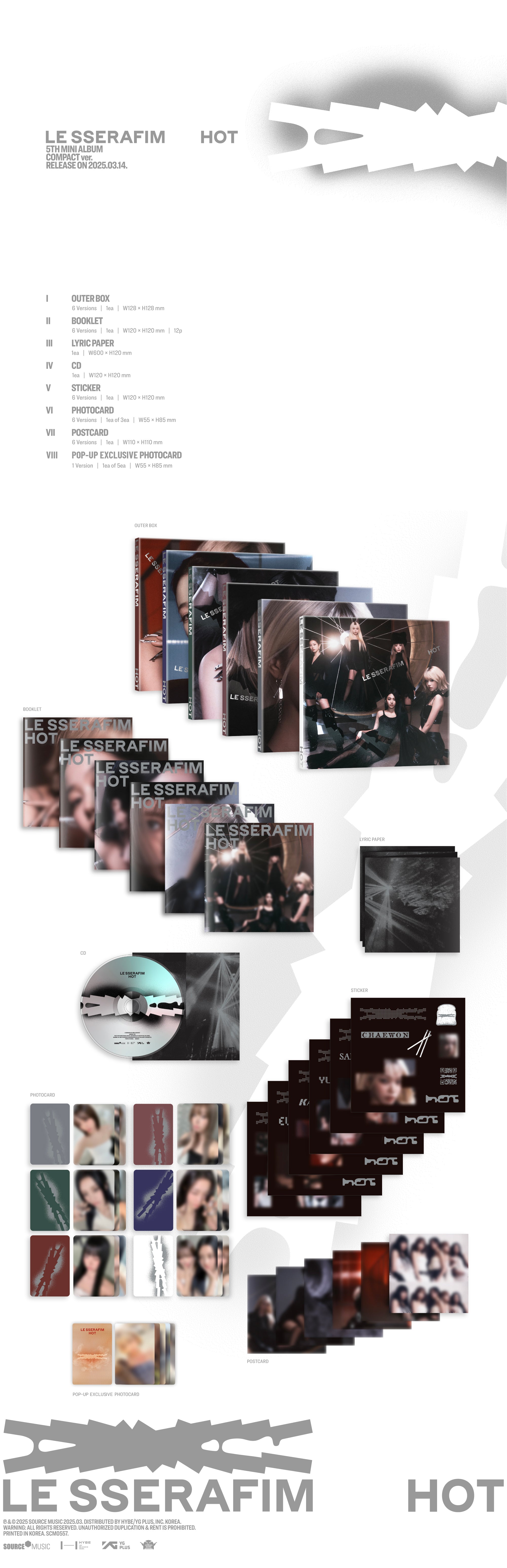 LE SSERAFIM - 5th Mini Album ‚ÄòHOT‚Äô (POP-UP Exclusive) (COMPACT