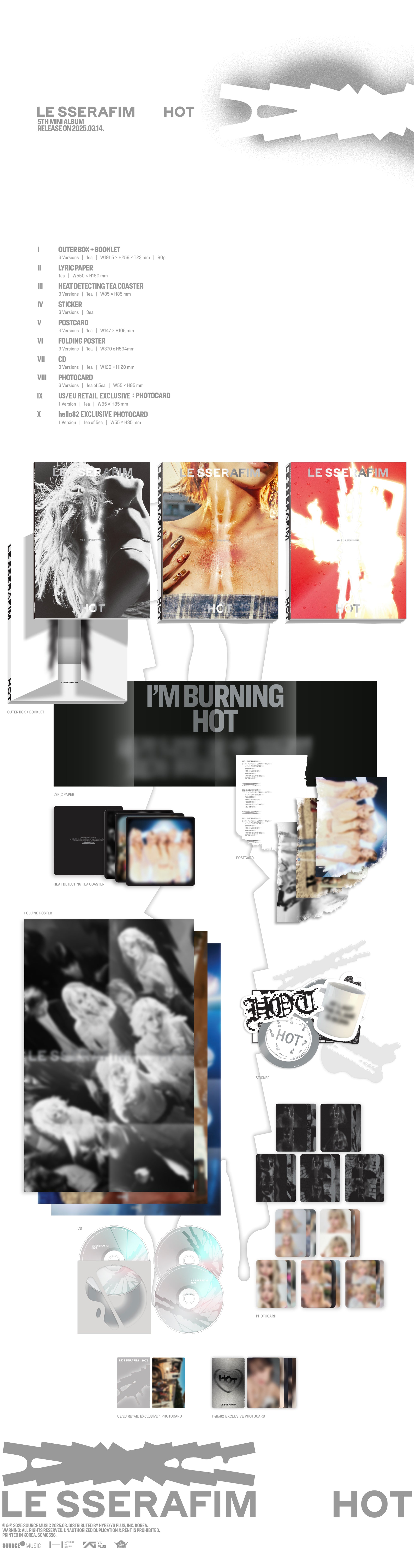 LE SSERAFIM - 5th Mini Album ‚ÄòHOT‚Äô (hello82 Exclusive