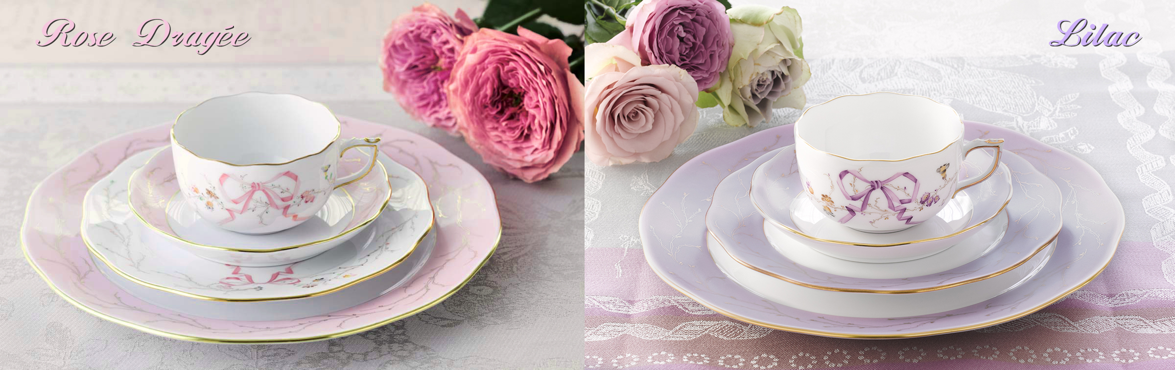 ヘレンドリボン・ローズドラジェ] デザートプレート