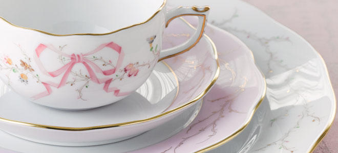 ヘレンドリボン・ローズドラジェ] デザートプレート