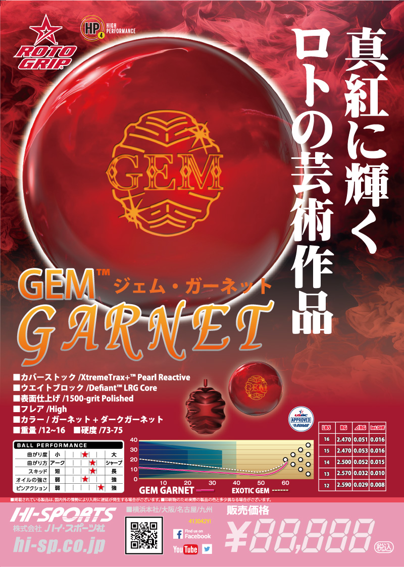 ジェム・ガーネット - ハイスポーツ社 ：信頼のボウリング用品販売