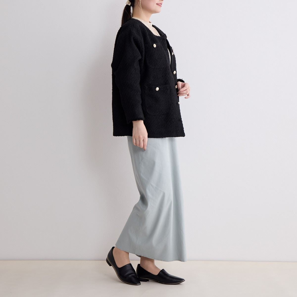 SALE】メタルラインソフトレザーフラットパンプス/621301