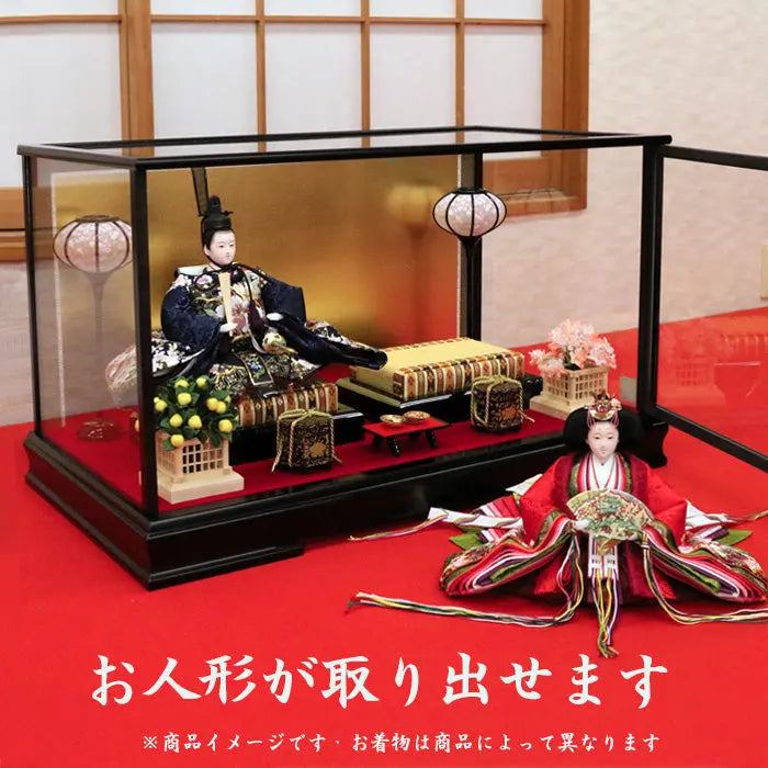 猫よけ対策！手に取れるお雛様をガラスケースに保存の雛人形！【弥生雛