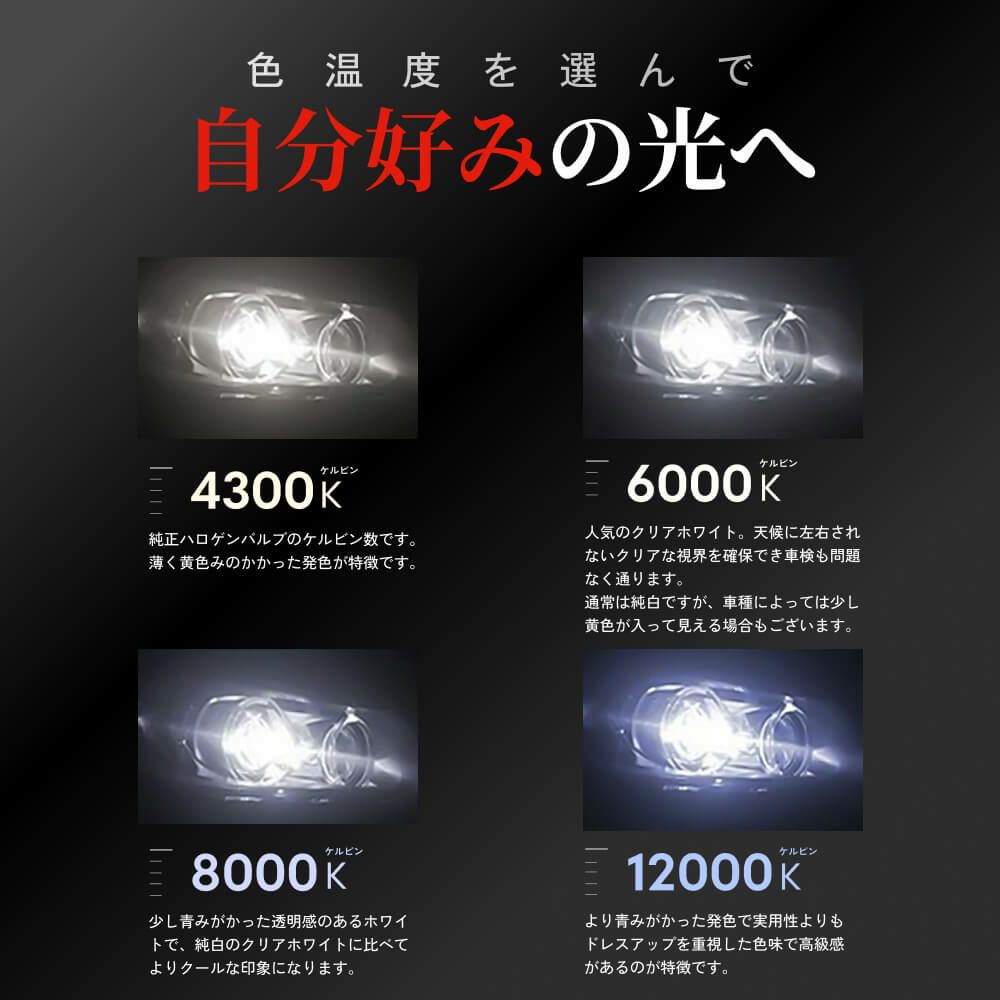 HIDバルブ 純正交換 35W D2S/D2R ケルビン数 ヘッドライト 6000k/8000k