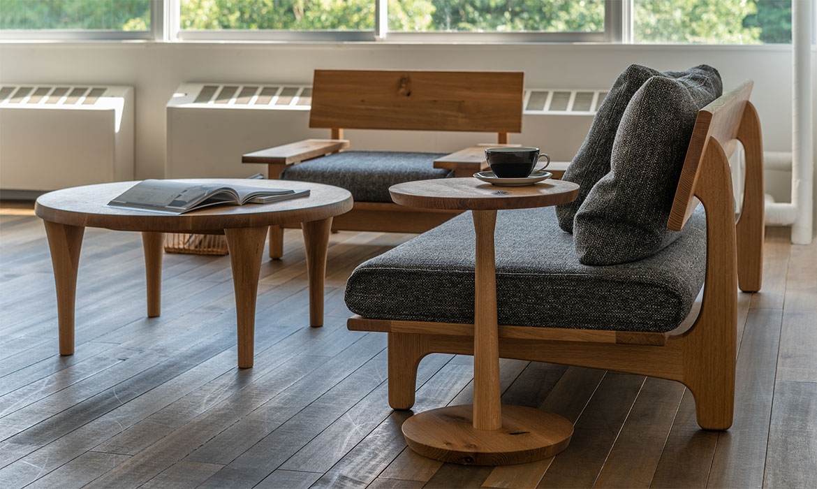 HIDA 飛騨産業 肘付き 椅子 アームチェア 1人掛けソファ 昭和レトロ 2