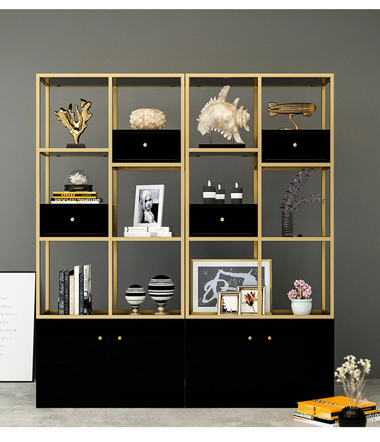 オープンシェルフ 錬鉄製無垢材本棚 多層で収納力抜群 | 店舗什器の