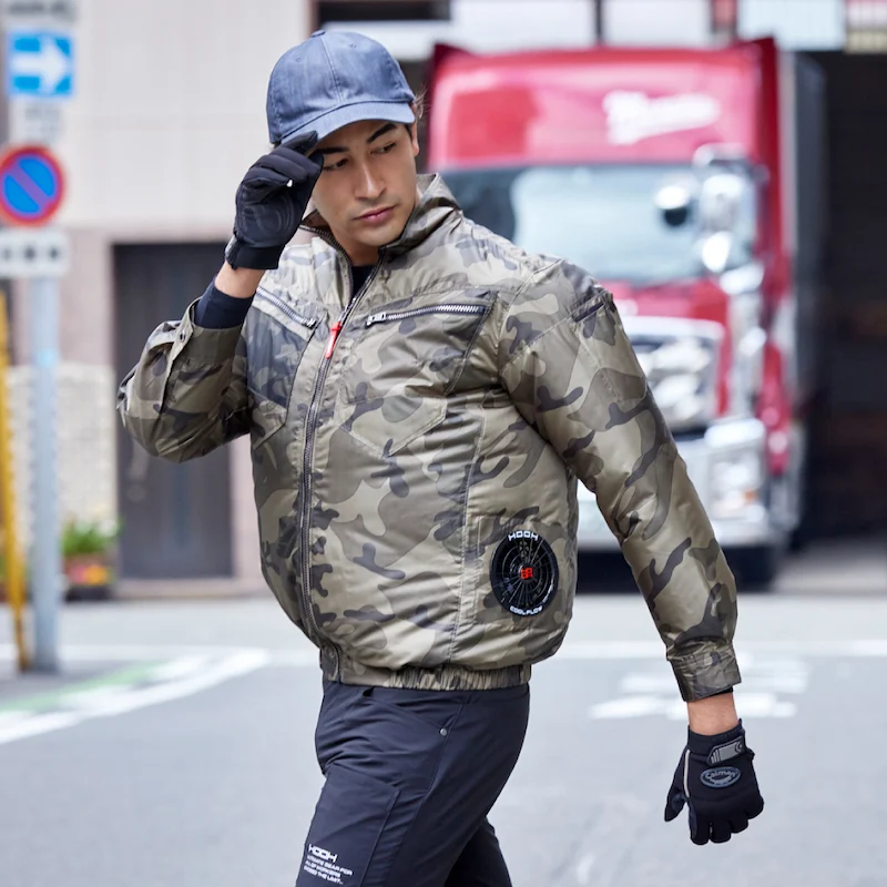 V7712サイドファン長袖ジャケット 空調機能を取り入れたファン付き作業