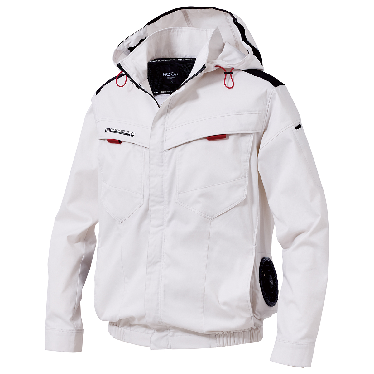 V2512サイドファン長袖フードジャケット - HOOH VILEA 作業着と電動