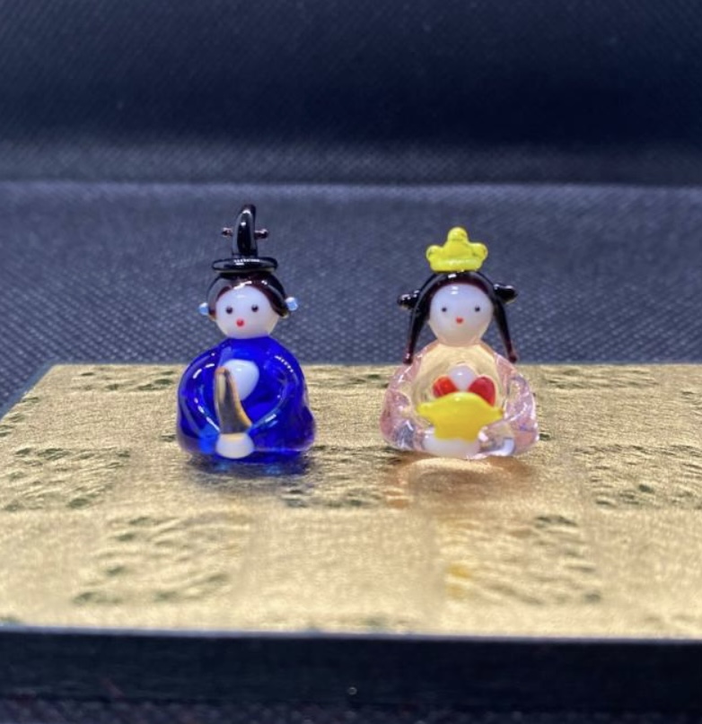 ひなまつりのガラス細工 ひな人形（雛人形）】 豆雛人形