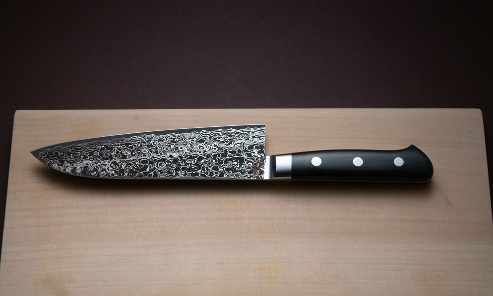 煌 本鍛造 粉末ハイスダマスカス鋼 三徳包丁 – 堺一文字光秀