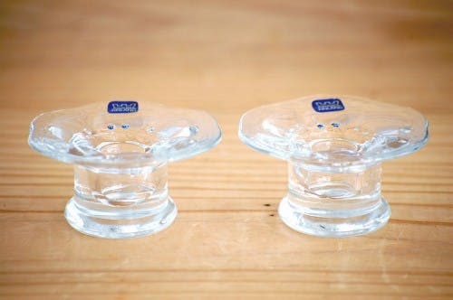 ARABIA/アラビア/ガラス製キャンドルスタンド2個セット - 北欧