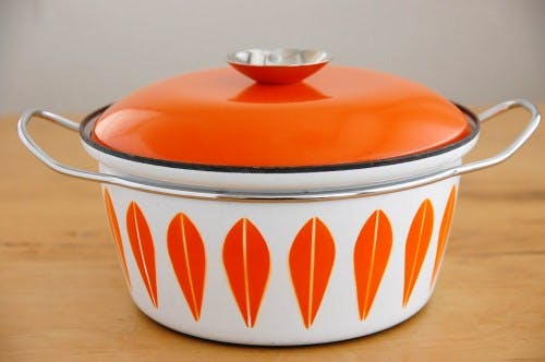 CATHERINEHOLM/キャサリンホルム/ホーロー両手鍋/オレンジ×ホワイト