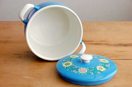 KOCKUMS/コクムス/ホーロー両手鍋（ブルー花柄） - 北欧、暮らしの道具店