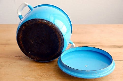 KOCKUMS/コクムス/ホーロー両手鍋（ブルー花柄） - 北欧、暮らしの道具店