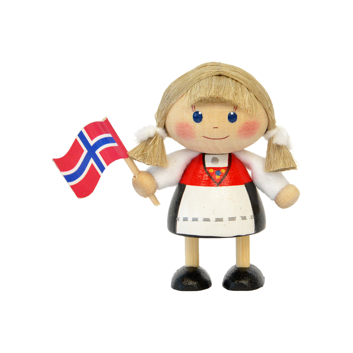 NORDIC GIFT ノルディック・ギフト 木製人形ノルウェーフラッグを持っ