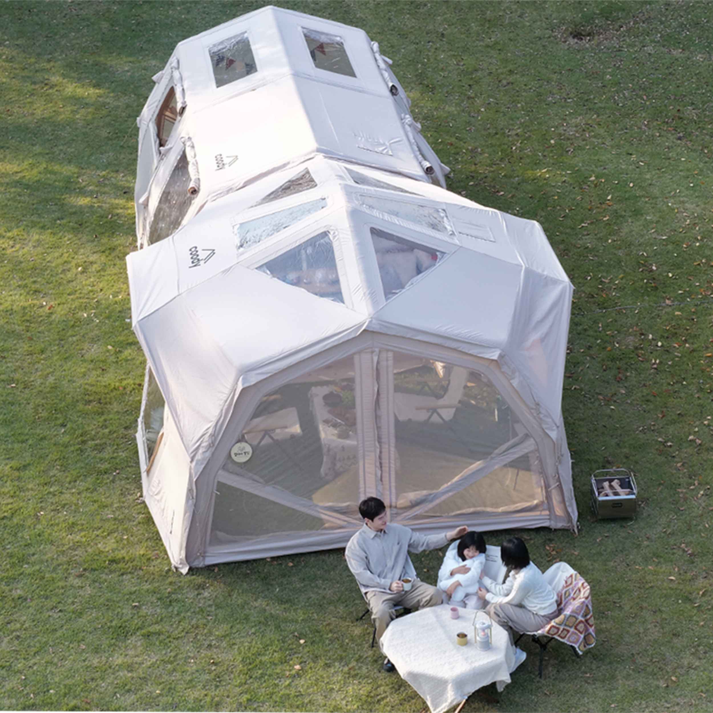 Coody Familia AirTent 17.2 Pro Beige- Inflatable Tent for Camping