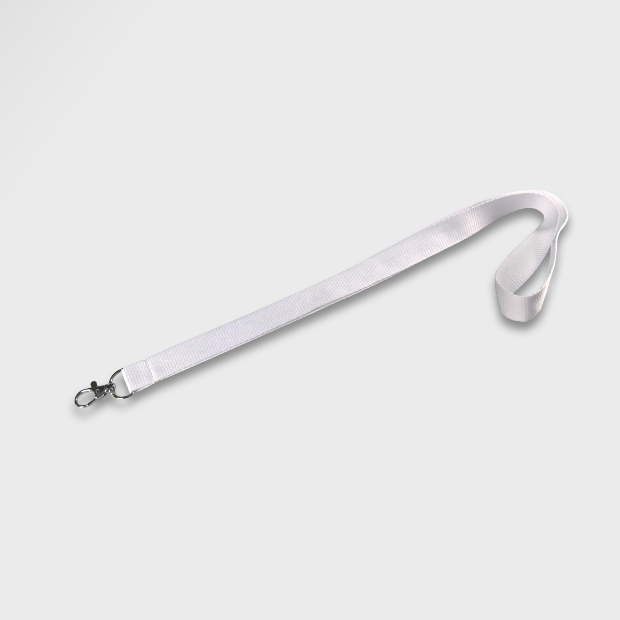 即納】無地ネックストラップ(20mm幅) 白色 1本からご注文可能