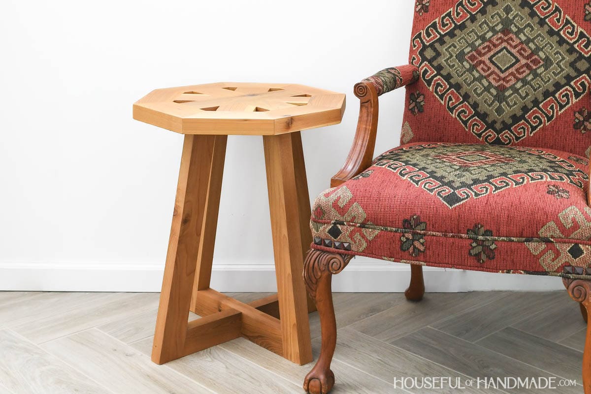 DIY Wood Octagon Side Table - Houseful of Handmade