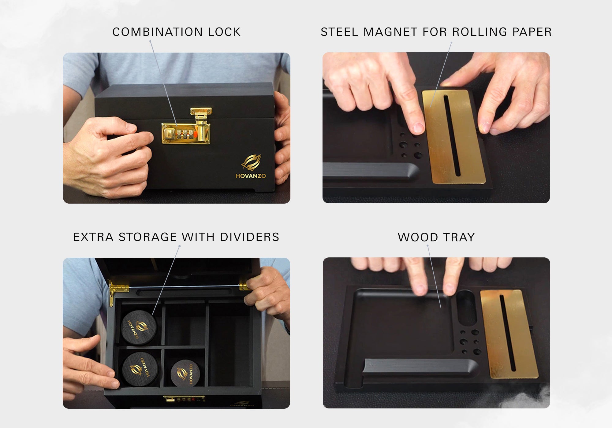 Premium Large Bamboo Storage Box with Combination Lock - Decorative Se