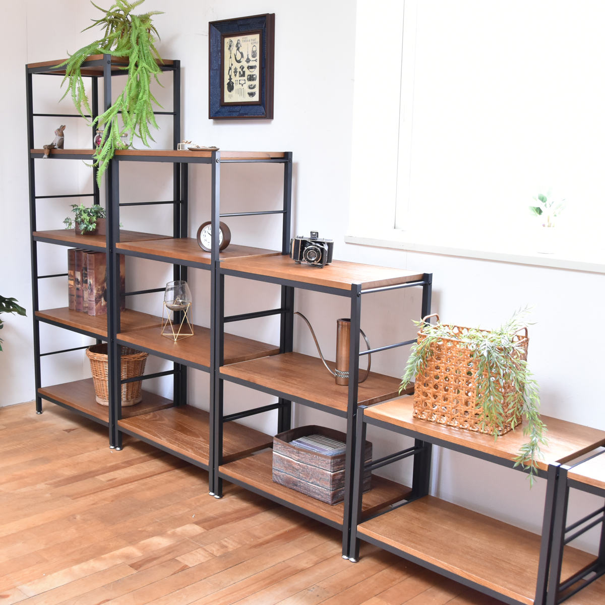 オープンラック 3段 ヴィンテージ調 天然木棚板 幅60cm – ハウジー