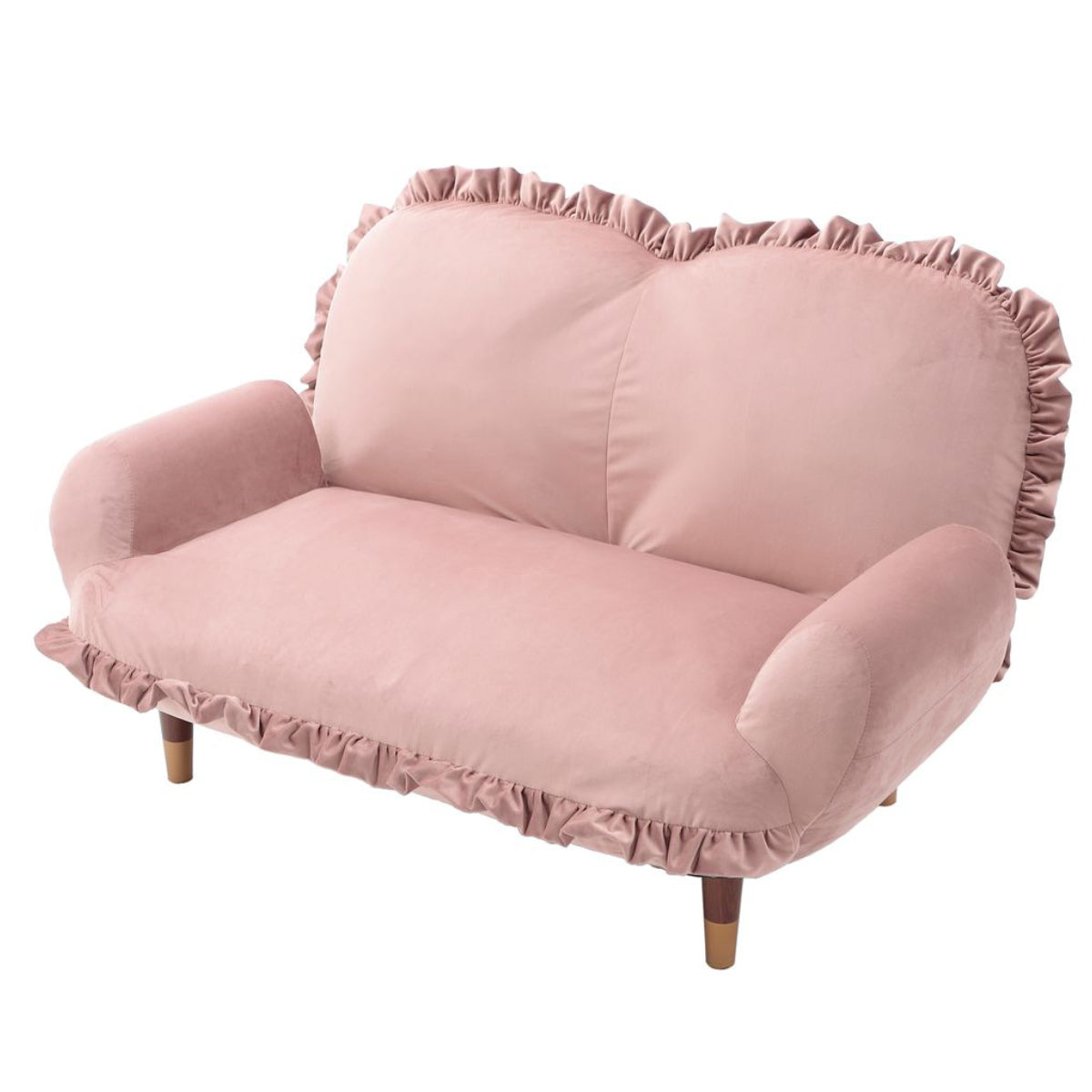 ソファ 2人掛け ベロア 脚取り外し可能 コンパクト リクライニング 幅