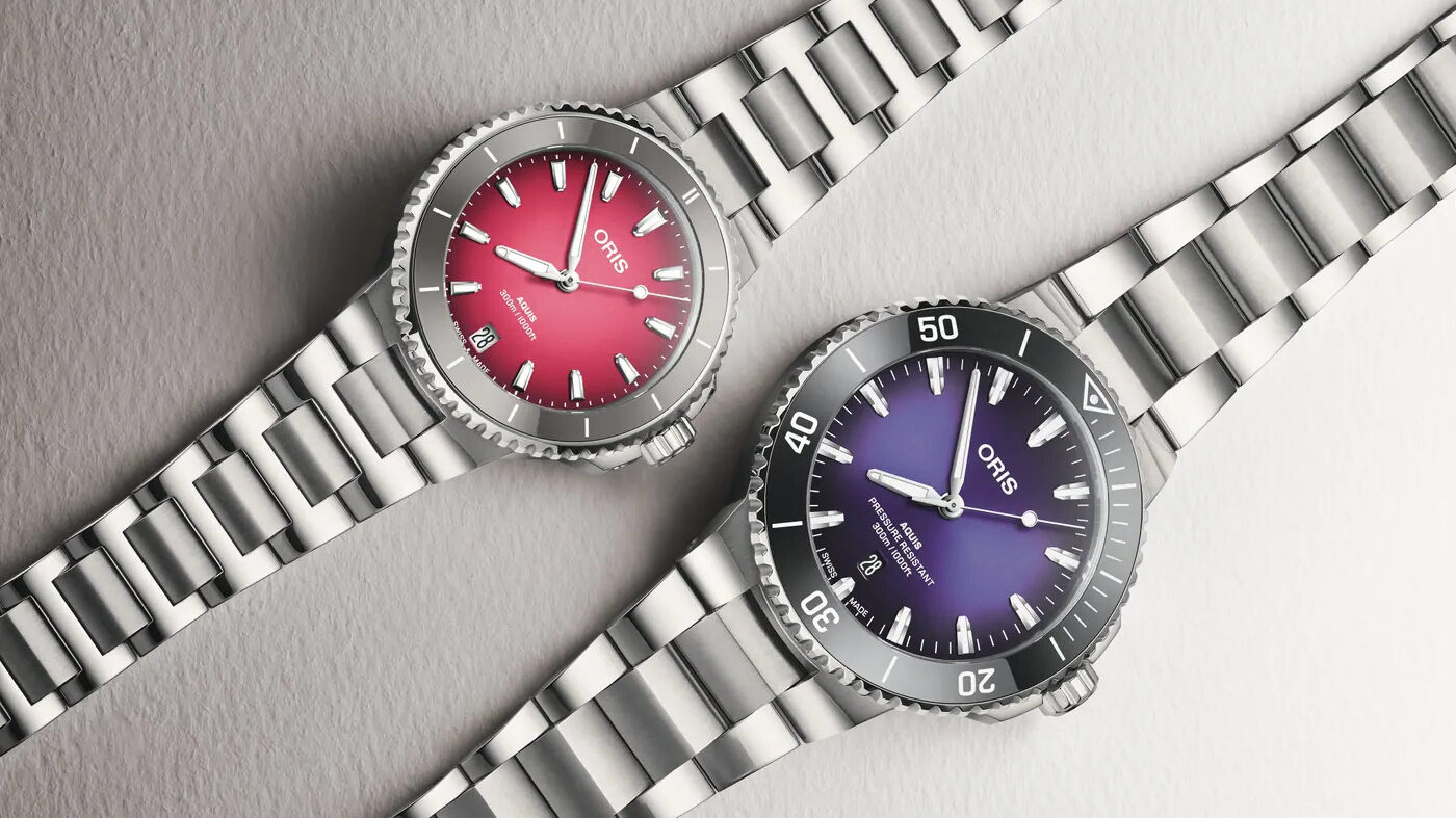 真夏の薄暮と朝焼けを映すペアウォッチ｜オリス「アクイス デイト