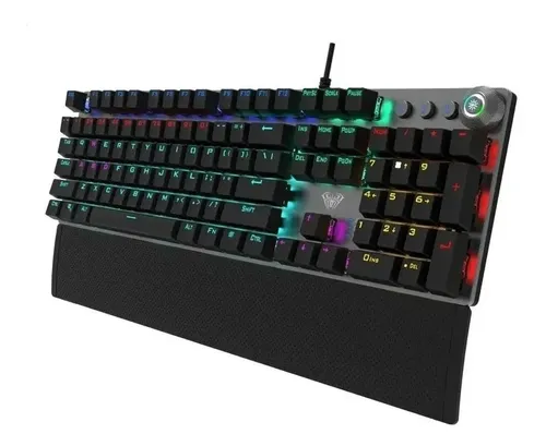 Aula F2058 Teclado Mecânico Jogos 108 Teclas Retroiluminados