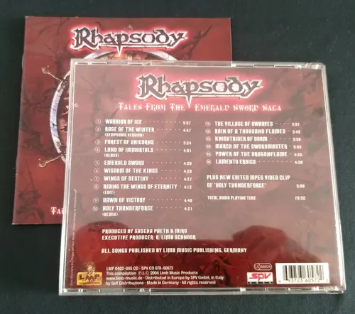 Cd Rhapsody - Tales From The Emerald Sword Saga (angra) Estandar