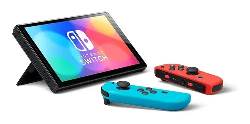 Nintendo Switch OLED 64GB - Controle Azul e vermelho neon