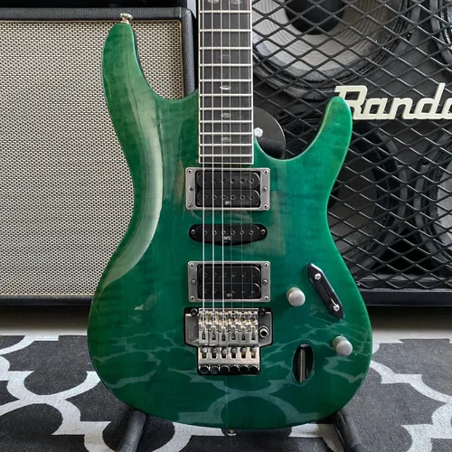 Guitarra Ibanez S470 1997 Floyd Rose Mediterranean Green Destro