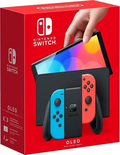 Nintendo Switch OLED 64GB - Controle Azul e vermelho neon