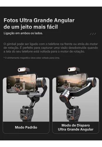 Estabilizador Gimbal Hohem Isteady M6 Kit 3eixos Modelo com luz de