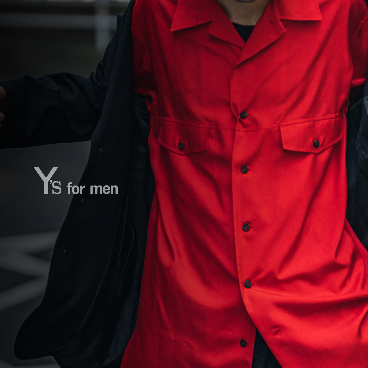 Y's for men 23AW レッドシルクシャツ | HUES 福岡セレクトショップ