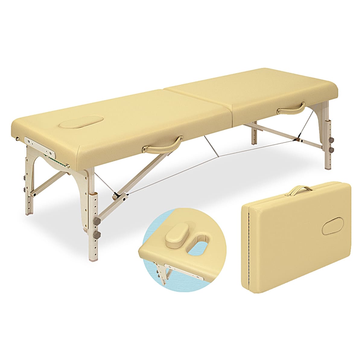 限界価格】高田ベッド 粉体ムーヴ 折りたたみベッド ベージュ 二つ折り