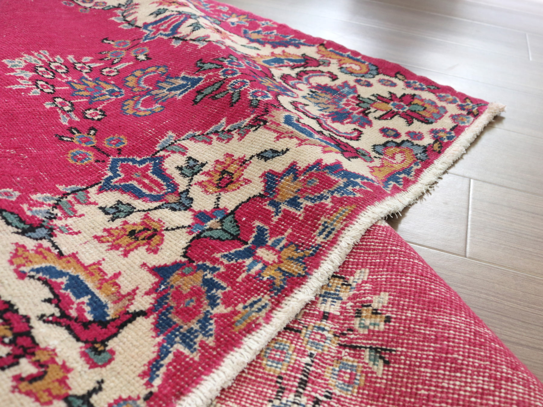 ヴィンテージ オーバーダイドラグ ローズピンク 大型320×220cm トルコ