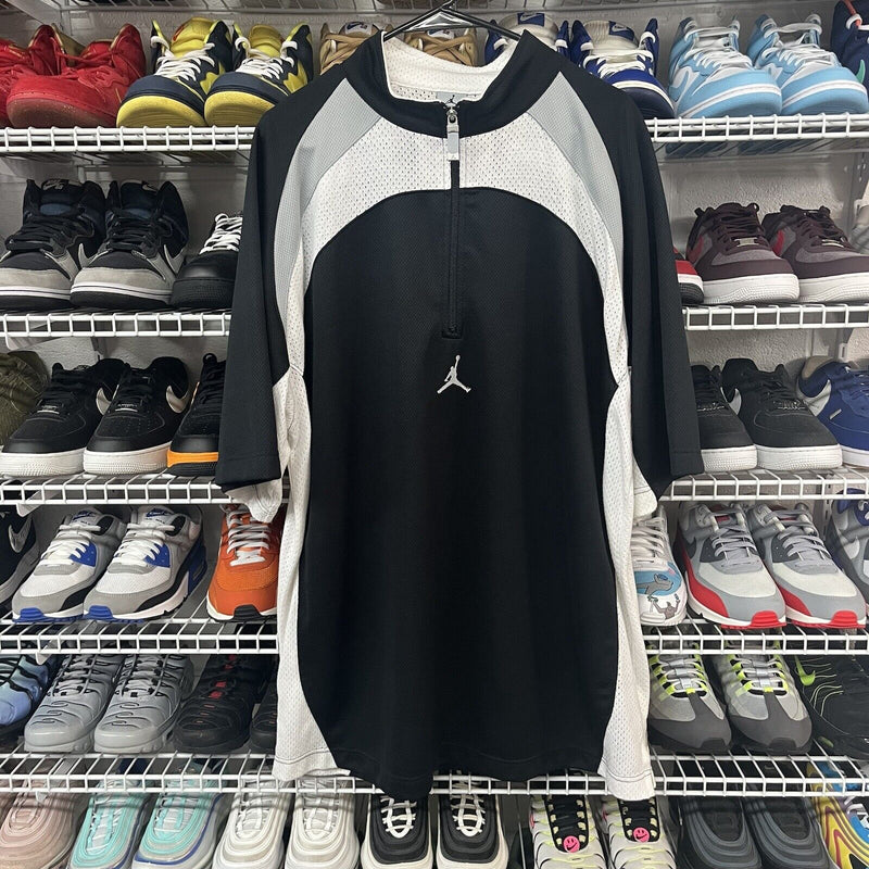 Vtg 90s Air Jordan Quarter Zip Pullover Mesh Warm Up Shirt XL