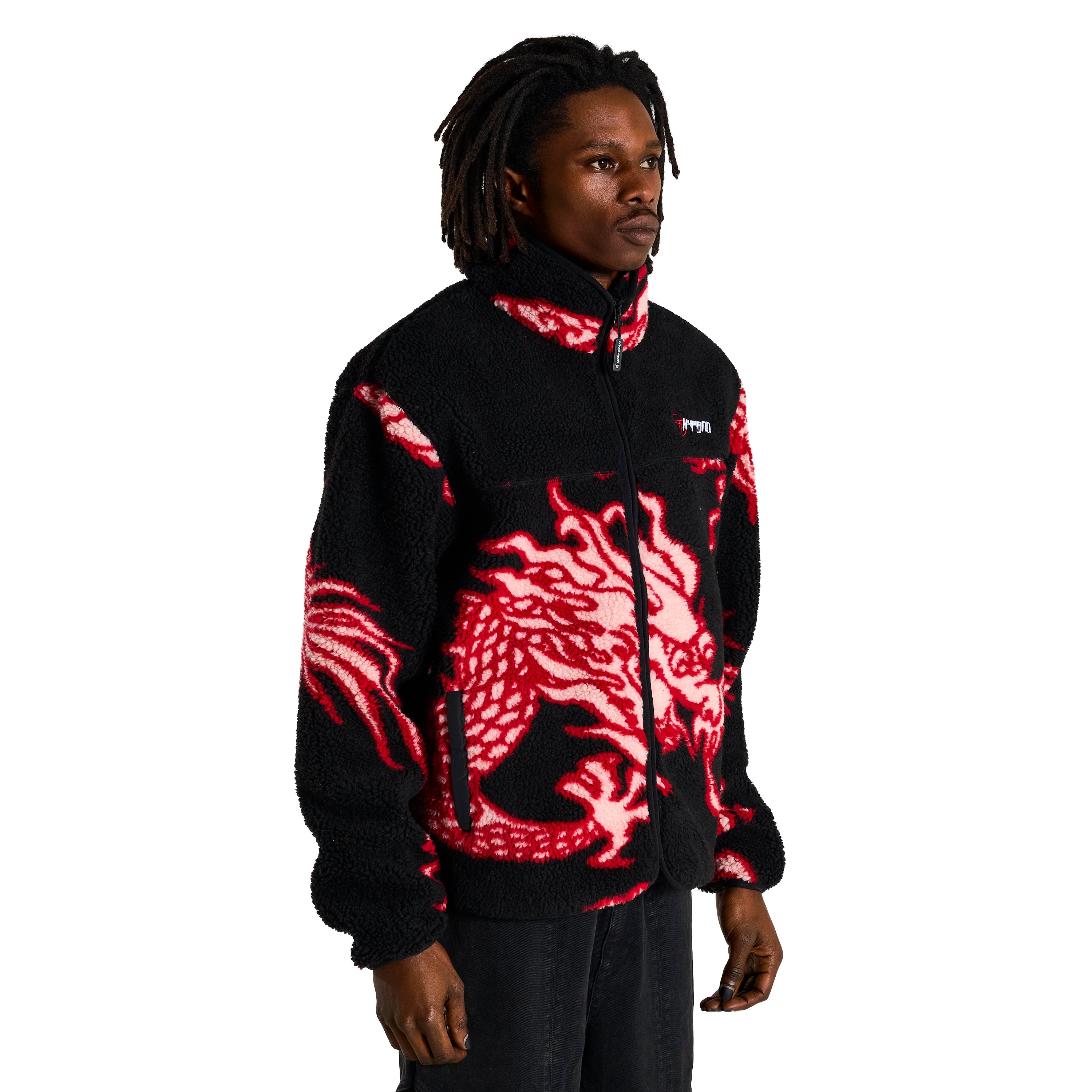 YEAR OF THE DRAGON SHERPA JACKET (BLACK) – Hypland