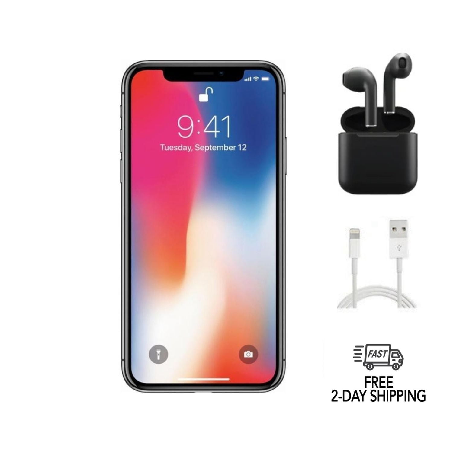 Apple iPhone X, Open Box, Carrier Unlocked, 64GB, Silver, Dual