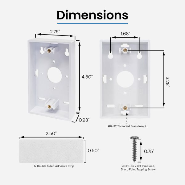 ICC Low Profile Surface Mount Back Box, Single Gang, for Screw