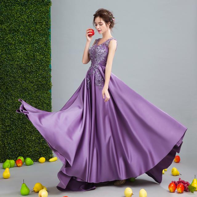 ロングドレス パーティードレス Vネック ノースリーブ 透け感 チュール