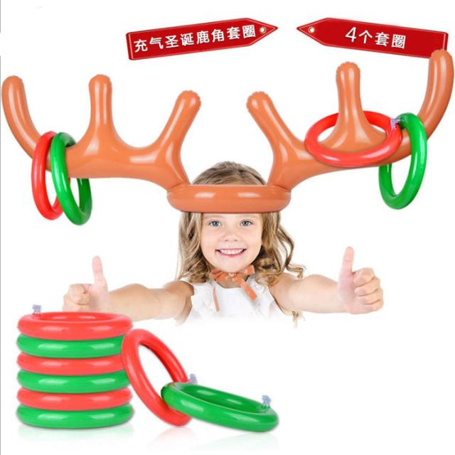 空気注入式 投げゲームトナカイ 輪投げ型 角バルーン トナカイ