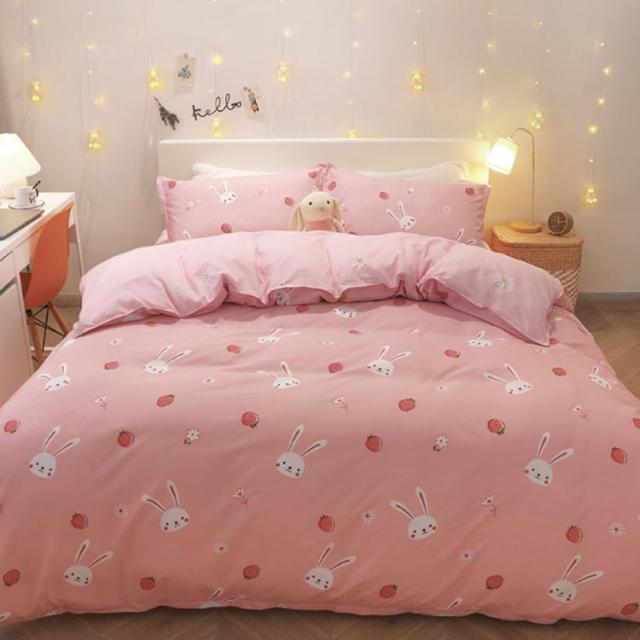 布団カバーセット 3点セット シングル うさぎ いちご柄 可愛い 子供
